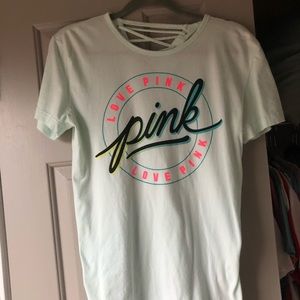 PINK logo tee with designed back
